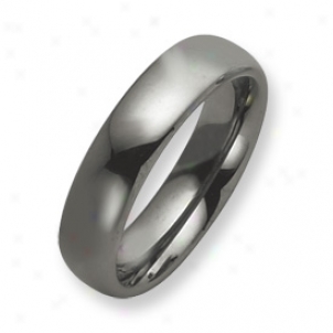 Tungsten 6mm Polished Band Ring - Size 9