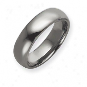 Tungsten 7mm Pllished Band Ring - Sizing 12