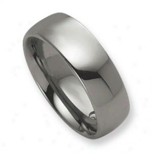 Tungsten 8mm Refined Bandage Ring - Size 9