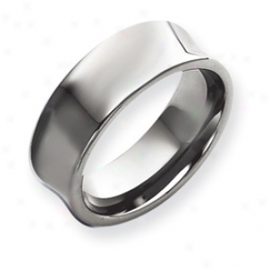 Tungsten Concave 9mm Polished Band Ring - Size 13