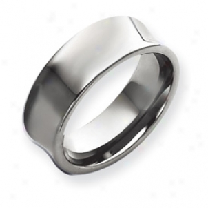Tungsten Concave 9mm Polished Band Ring - Size 9