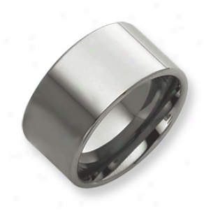 Tungsten Flat 10mm Polished Band Ring - Size 11.5