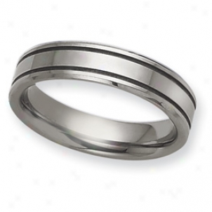 Tungsten Groovex Flat 6mm Polished Band Sound - Size 7.5