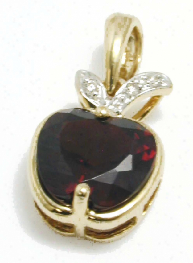 Unusual Garnet & Diamond Apple Pendant