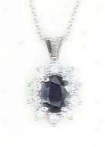 Wg Sapphire & Diamond Lady Di Pendant