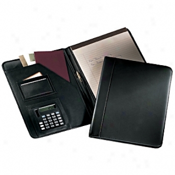 Andrew Philips Leather Goods  Writing Pad Holder With Calculator