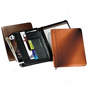 Andrew Philips Leather Goods  Zip-around Writing Pad Holder/portfolio