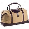 Clava Leathwr Bags Canvas Overnighter W/ Leather Trim