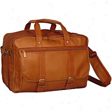 David Kin tLeather Luggage Expandable Laptop Briefcase