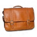 David King Leather Luggage Porthole Computer Briefcase