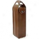 Mulholland Brothers All Leather  Deco Single Bottle Wine Carrier