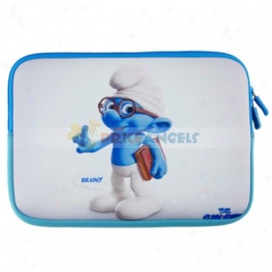 10-inch Anti-shock Dual Zipper Packge Case Pouch Bag Sleeve With The Smurf Pattern For Laptop Notebook Pc