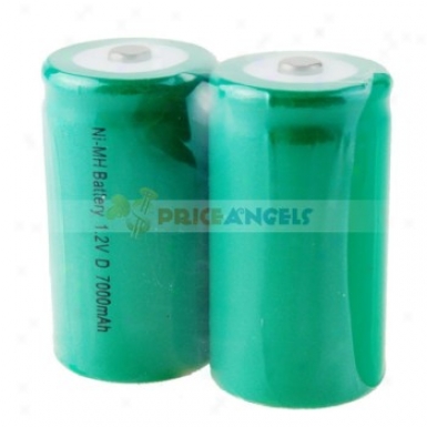 1.2v 7000mah Rechargeable Nimh Size D Cell Batteries (2-pack)