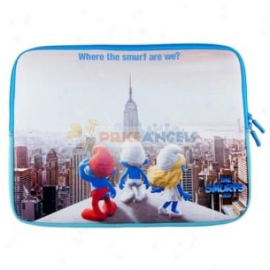 14-inch Anti-shock Dual Zipper Package Question Pouch Bag Sleeve With The Smurf Pattern For Laptop Notebook Pc