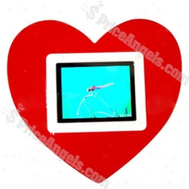 2.4-inch Lcd Heart Shaped Desktop Lcd Photo Frame (27-picture Storage)