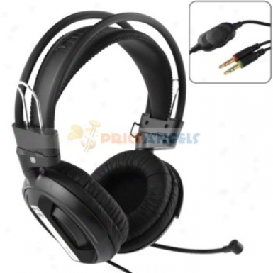 3.5mm Jack Adjustable Headphone Earphone Headset With Microphone/volume Control During Mp3/cell Phone/computer(black)