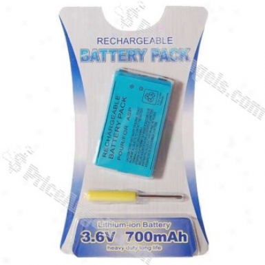3.6v 700mag Replacement Li-ion Battery Pack With Screwdriver For Gba Sp(blue)