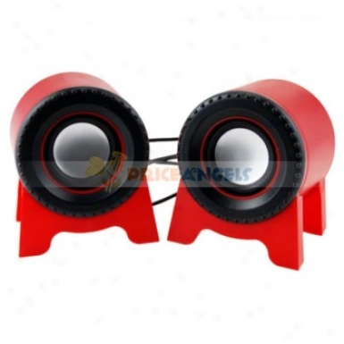 3d Sound Stereo Soundbox Usb 2.0 Desktop Speaker For Laptop Computer(red)