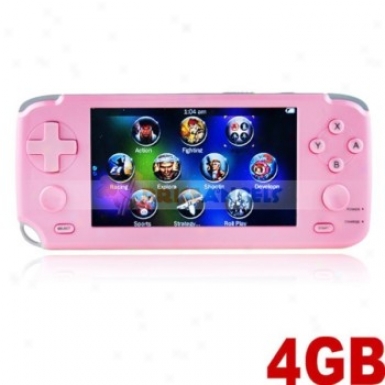 4gb 4.3-in Touch Screen Handheld Game Console Mp5 Player W/ Camera/tf Slot/fm/tv-out(pink)