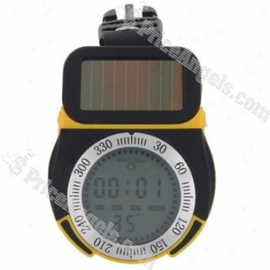 6 In 1 Solar Powered Multifunction Digital Altimeter(black)