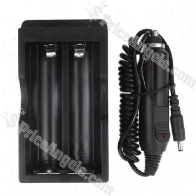 Ac/car Powered Lithium Battery Charger For 18650 (100v~240v/12~24v)