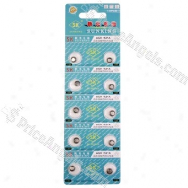 Ag0 Lr521 379 Sr521 179 1.55v Cell Button Batteries(10-pack)