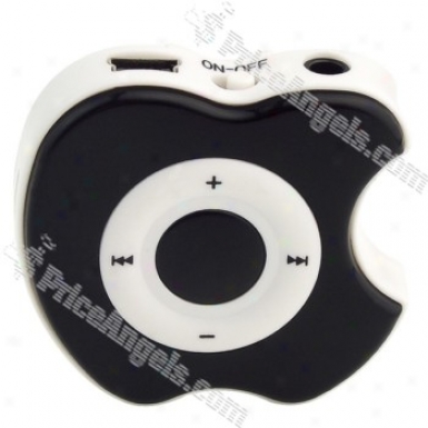 Apple Shqped Usb Rechargeable Protection Free Mp3 Media Player With Clip-black(tf Slot)