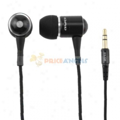 Awei 3.5mm Jack Noise Isolatino In-ear Eadphone Headphones For Cell Phone/computer(black)