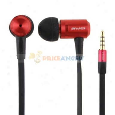 Awei 3.5mm Jack Noise Isolation In-ear Earphone With Microphone For Elementary corpuscle Phone/computer(red)