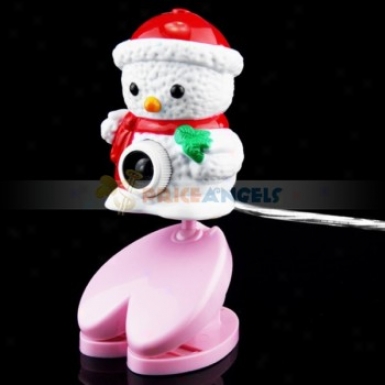 Cartoon Snowman Denominate 8m Pixel Usb 2.0 Webcam Digital Camera With Clip For Computer/pc/notebook(white)