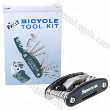 Chromed Steel Bicycle Repair Tool Kit (19-tool Set)