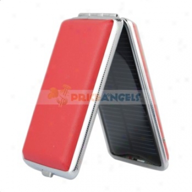 Compact Usb Powered Solar Panel Self-recharging Usb Back-up Battery(red)