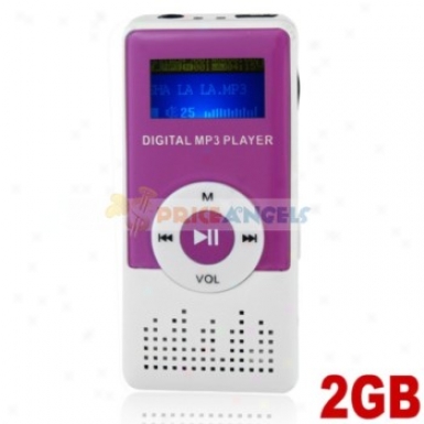 Cute 2gb Mp3 Media Player With Louder Speaker(violet)