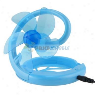 Cute 5-blade Mini Flexible Folding Usb Cooling Desktop Fan(blue)