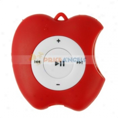 Cute Apple Shaped Screen-free Mp3 Media Player With Tf Card Slot(red)