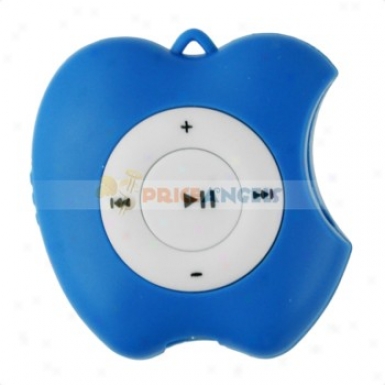 Cute Apple Shaped Screen-free Mp3 Media Player With Tf Card Slot(blue)