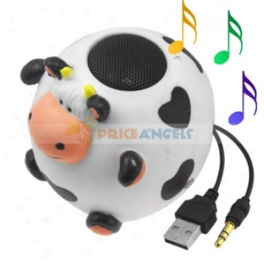 Cute Cattle Shaped Multimedia Stereo Desktop Speaker For 3.5mm Jack Mp3 Cd Pc Notebook Computer Cell Phone