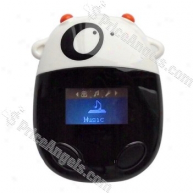 Cute Milk Cow Shaped Lcd 2gb Mp3 Multi-media Player (us Plug / White)