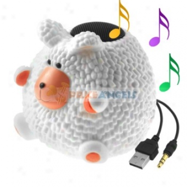 Cute Sheep Shaped Multimedia Stereo Desktop Speaker For 3.5mm Jack Mp3 Cd Pc Notebook Computer Solitary abode; squalid Phone