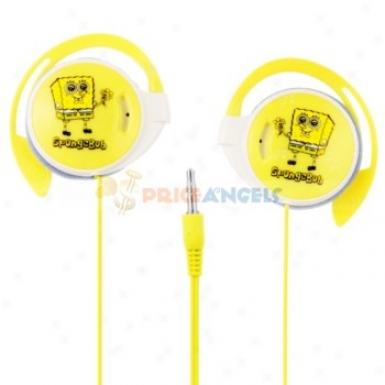 Cute Spongebob On-ear Hook Style Stereo Earphone Headset(yellow)