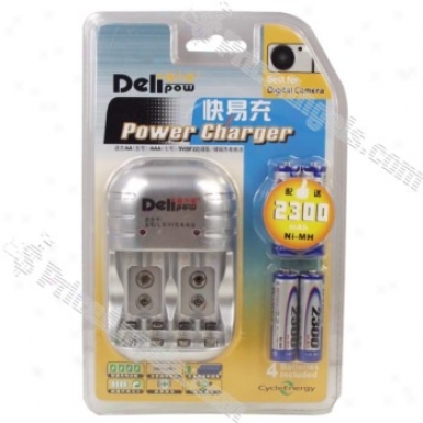 Delipow Digital Aaa/aa/9v Battery Ac Charger With 2300mah Aa Rechargeable Batteries(110-240v)