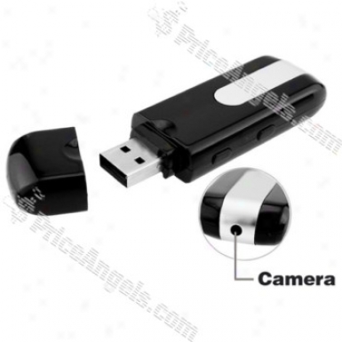 Dvr U8 5.0mp Pin-hole Rechargeable Usb Drve Scrutinize Camera-tf Card Slot(black)