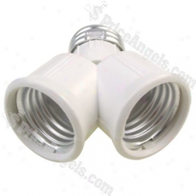 E27 One-to-two Light Lamp Bulb Adapter Converter Splitter(white)