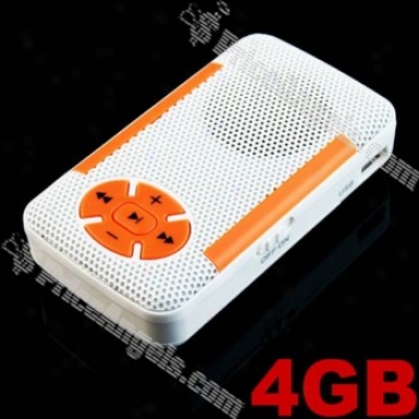 Elegant 2 In 1 Sdhc Tf Card Reader Mp3 Player(white+orange Strip)