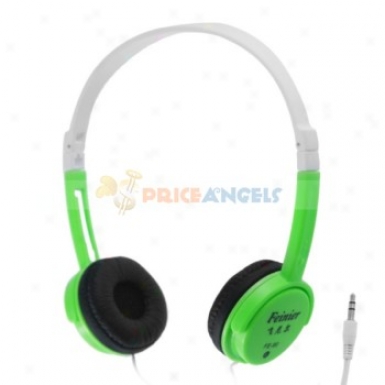 Feinier Fe-90 Compact Adjustable On-ear Stereo Headphone Headset(green)