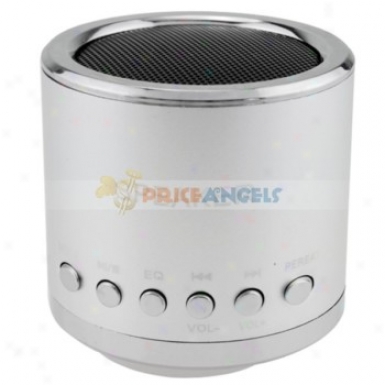 Feinier Mini Cylinder Usb Powered Multimedia Speaker With Micro Sd Slot For Pc Mp3 Mp4 Player(silver)