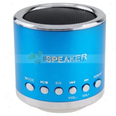 Feinier Mini Cylinder Usb Powered Myltimedia Chairman With Micro Sd Slot For Pc Mp3 Mp4 Player(blue)