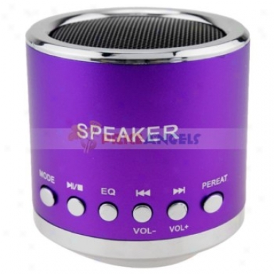 Feinier Mini Cylinder Usb Powered Multimedia Speaker With Micro Sd Slot For Pc Mp3 Mp4 Player(purple)