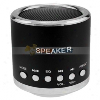 Feinier Mini Cylinder Usb Powered Multimedia Sppeaker With Mucro Sd Slot For Pc Mp3 Mp4 Player(black)