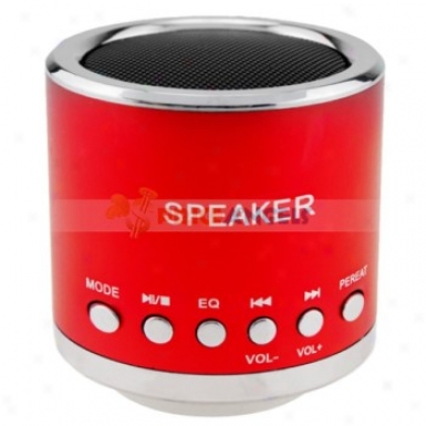 Feinier Mini Cylinder Usb Powered Multimedia Speaker With Micro Sd Slot For P Mp3 Mp4 Player(red)